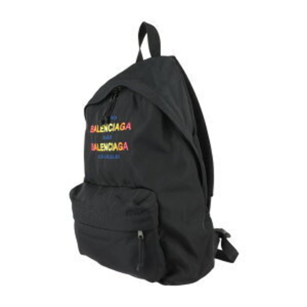 BALENCIAGA Explorer backpack daypack black canvas multicolored logo - Picture 2 of 9